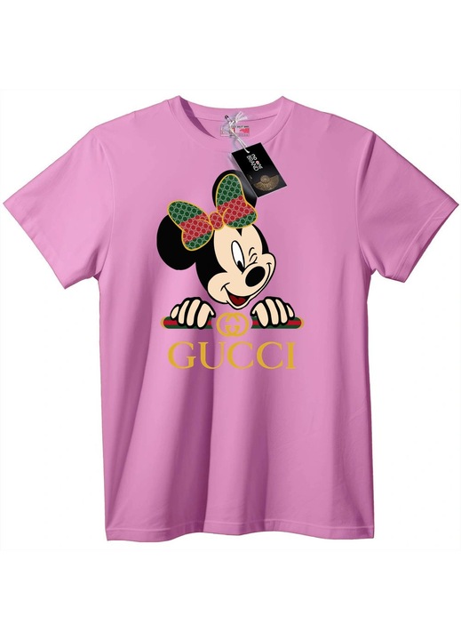 Tricou Gucci Minnie Mouse, Roz, 5-6 ani (116cm)