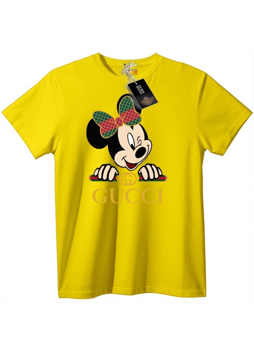Tricou Gucci Minnie Mouse, 5-6 ani, Galben, 110-116 CM