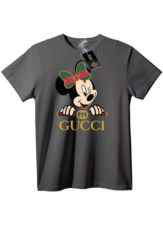 Tricou Gucci Minnie Mouse, Gri, 9-10 ani (140cm)