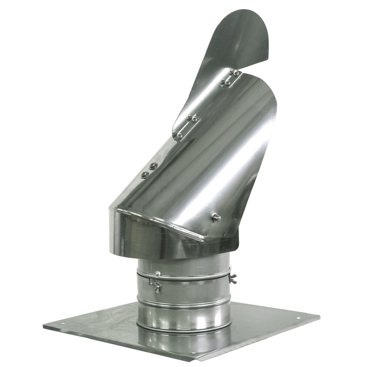 Kéményfedél Spiroflex 300mm, elegáns design, rozsdamentes acél, kiegészítő stabilitási lemezzel
