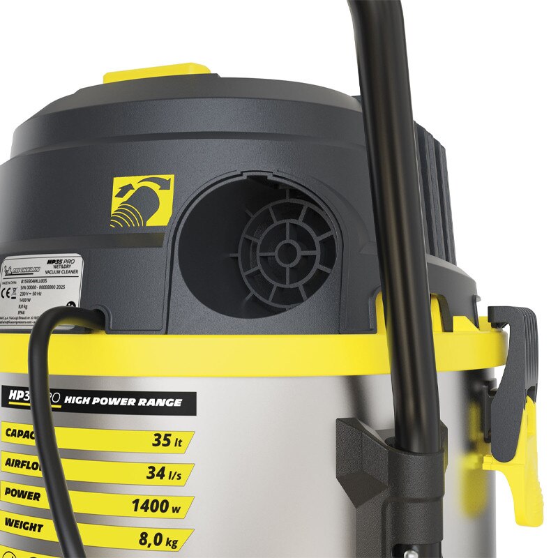 Aspirator uscat/umed Michelin, HP35 PRO, 35l, 1400W, 21kPa, functie suflare, cuva inox