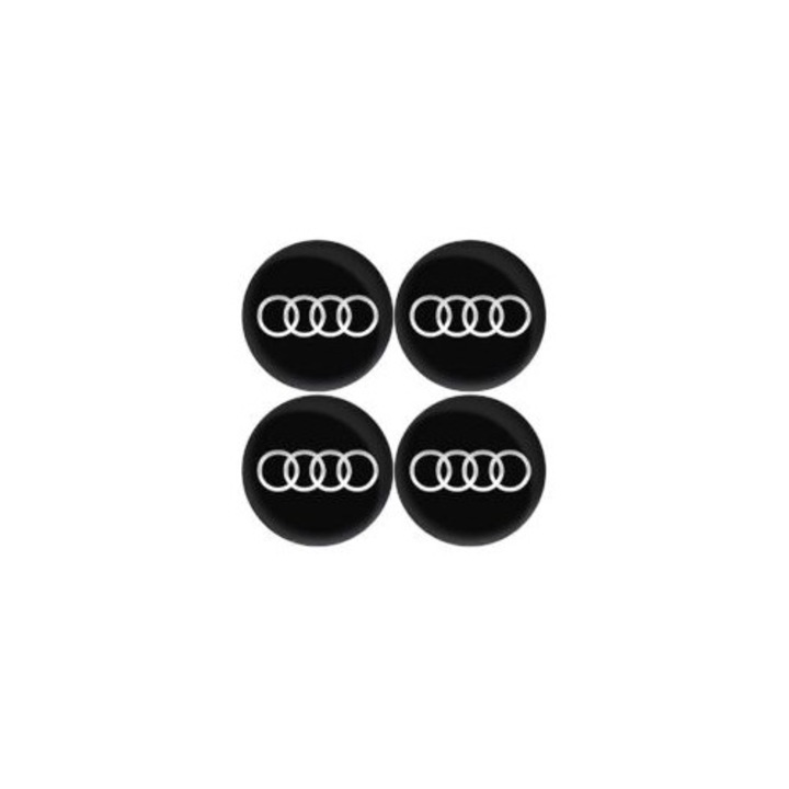 Autocolant embléma keréktárcsa kupakhoz 56/60/63/65/68mm, szett, S Line A1 A3 A4 A5 A6 A7 A8 B8 Q2 Q3 Q5 Q7 Q8 TT S3 S4 S7 S8 RS modellekhez