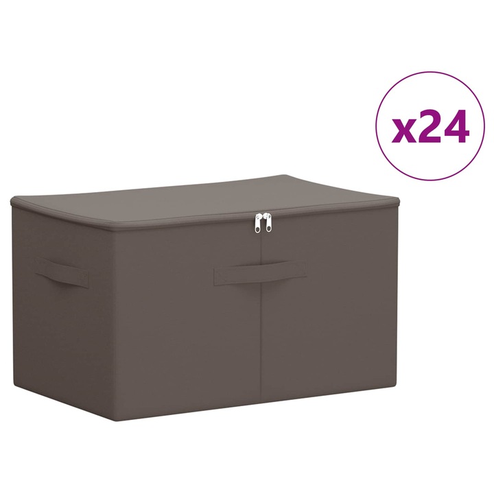 Cutie de depozitare 24 pcs vidaXL, Gri 60 x 43 x 35 cm