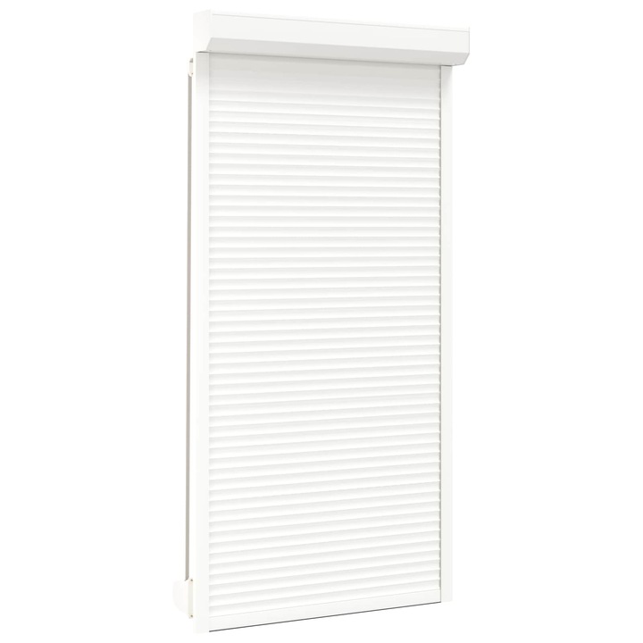 Obturator rulant Manual vidaXL, Alb 110 x 220 cm Aluminiu si Poliuretan