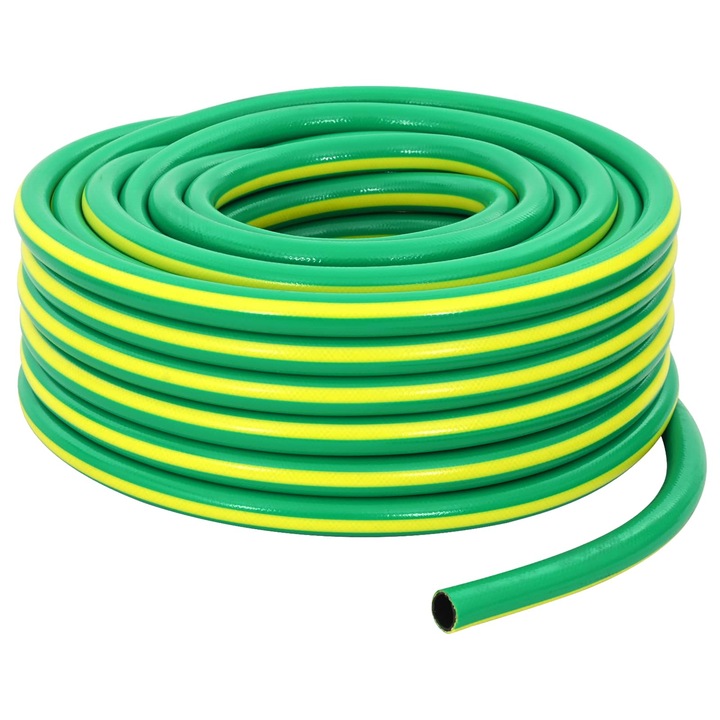 Hidrant de gradina 5-straturi vidaXL, Verde si galben 1 / 2'' 100 m PVC
