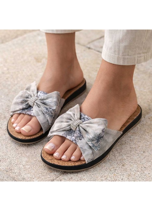 Papuci dama casual, eleganti, comozi, papuci de casa, eleganti, talpa pluta si fundita, maro, Callena - 37 EU