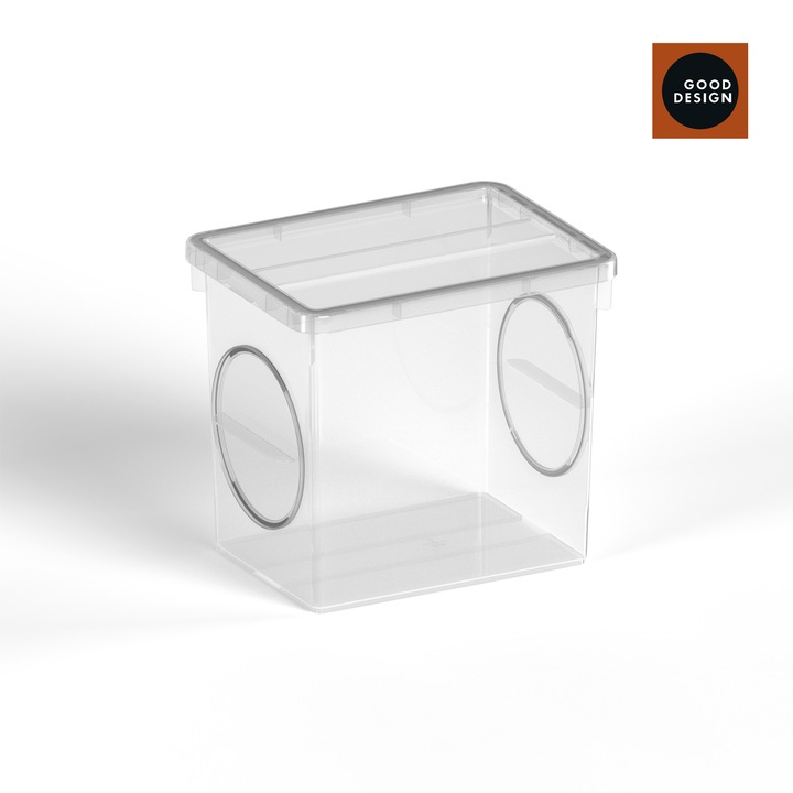 10 x Cutie depozitare P Box 30 litri AETA cu capac si acces lateral transparent