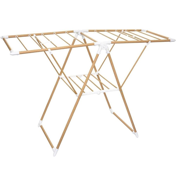 5Five Bara ruhaszárító oldalsó szárnyakkal, fa hatású, ABS és PVC hab, 138x51x90 cm, barna