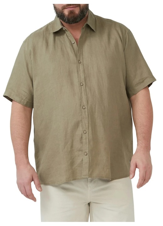 S.Oliver Big Sizes Camasa din 100% in, barbati big sizes, Regular fit, Verde masliniu