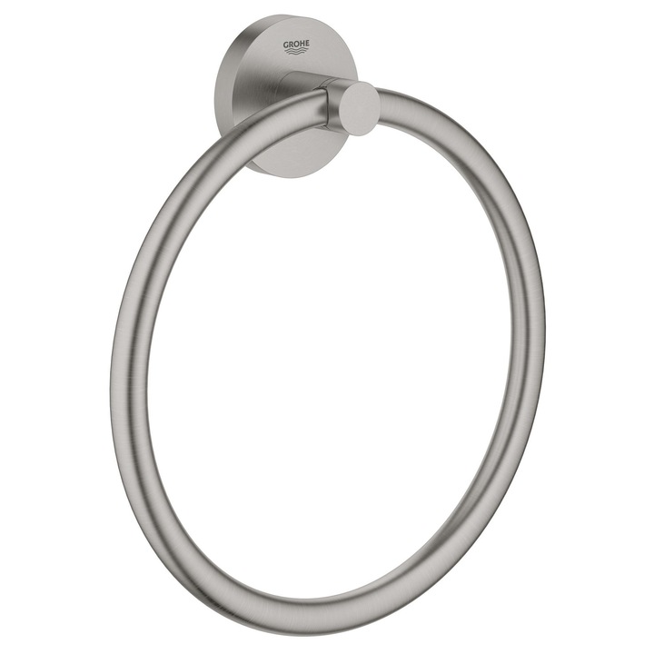 Inel prosop Grohe Essentials, pe perete, 200 mm, metal, mat, otel satinat, 40365DC1
