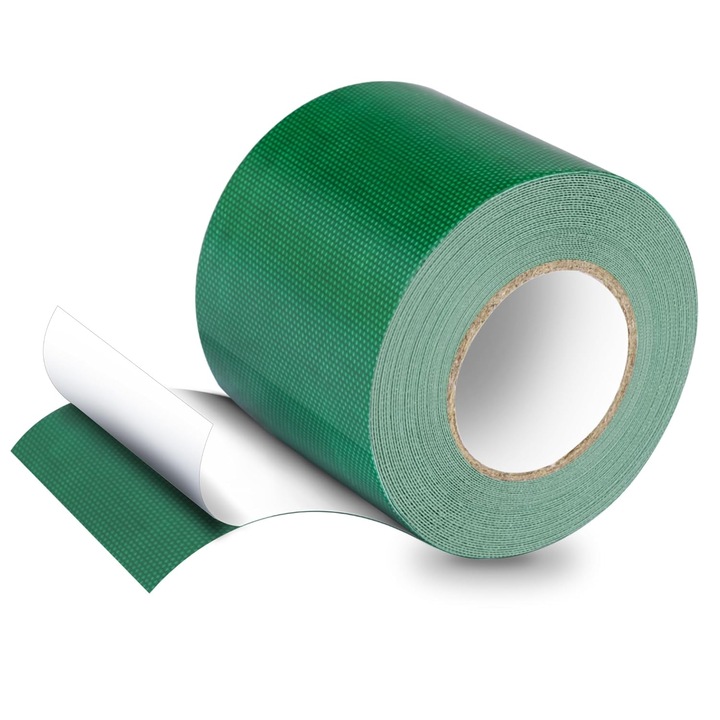 Ponyvafólia, ponyvajavító szalag textil anyagból, ponyvafoltok, 5M * 8CM, teherautó ponyvákhoz, napellenzőkhöz, sátrakhoz, zöld