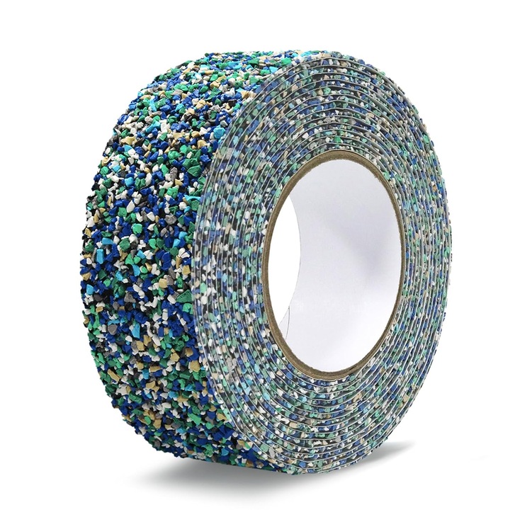 Kék PET gumi csúszásgátló szalag, 50 mm x 5 m, öntapadó csúszásgátló szalag, súrlódó gumiszalag, csúszásgátló szalag lépcsőkhöz, zuhanyzókhoz, medencetálcákhoz, nedves területekhez