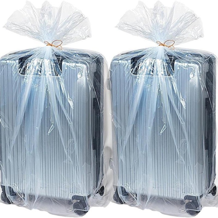5 saci de depozitare din plastic transparent extra mari, 100 x 150 cm, pentru protejarea bagajelor, valizelor, mobilei, pilotelor si scaunelor de praf