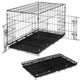 Cusca animale 2 usi pliabila metal tava detasabila xl, 100x70x60 cm, transport usor, negru