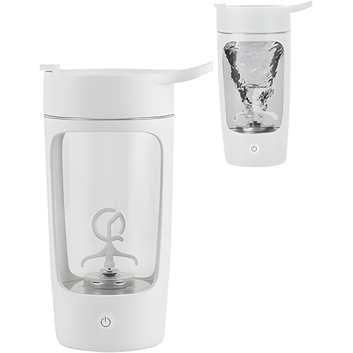 Turmix gép, 10 másodperc alatt kész az ital egy gombnyomással, 7000 rpm motor, öntisztító, 650 ml palack + Type-C kábel mellékelve, BPA-mentes, PROSHAKER HOME & MARKER®