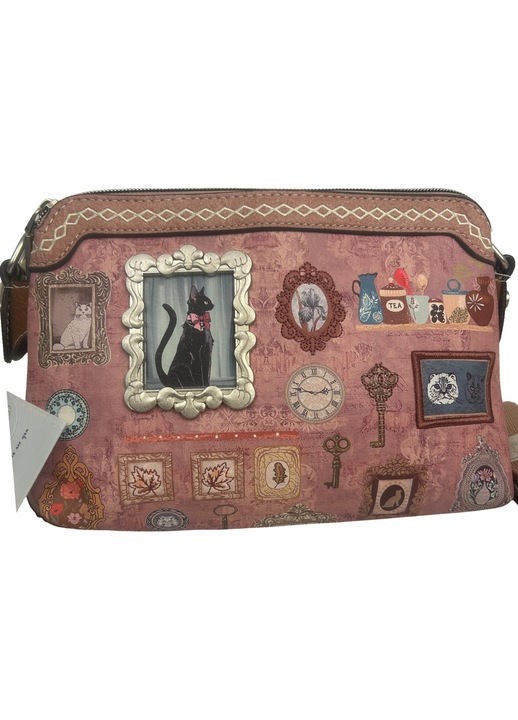 Sweet Candy crossbody táska, 2 rekeszes, rózsaszín, 23,5x6,5x16,5cm