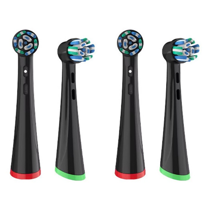 Set 4 capete de periuta compatibil cu Oral B iO, Negru