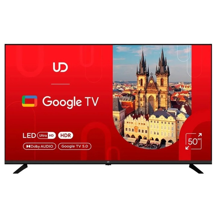 Televizor Smart UD 50GUC5210S 50Inch / 127CM 4K UHD Google TV Wi-Fi Negru