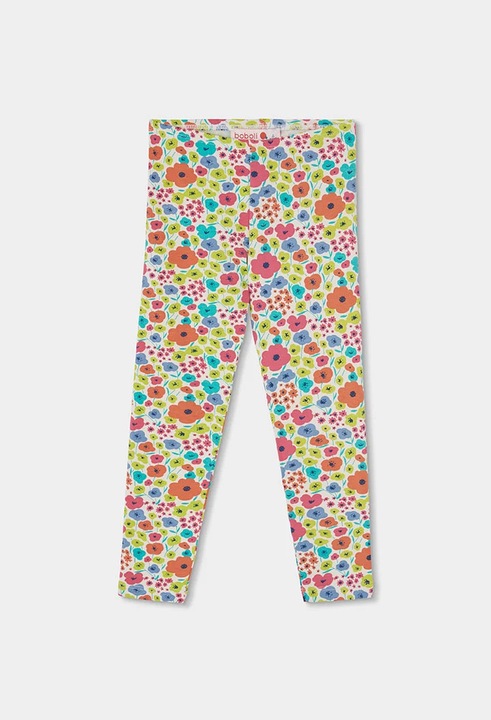 Lányka leggings, hosszú modell, pamut, virágmintás, Boboli márka, Többszínű