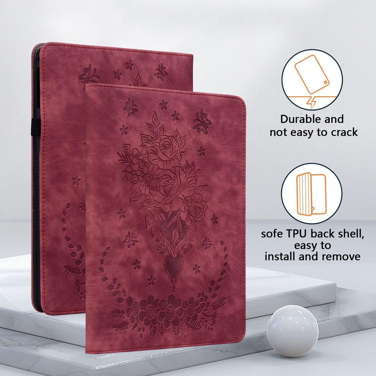 Husa KEDBBAO Compatibila cu Samsung Galaxy Tab S6 Lite 10.4 inch Rosie