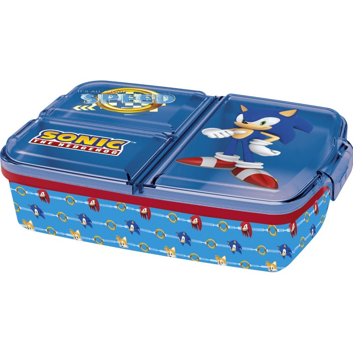 Sonic a sündisznó Speed több rekeszes uzsonnás doboz, szendvicsdoboz