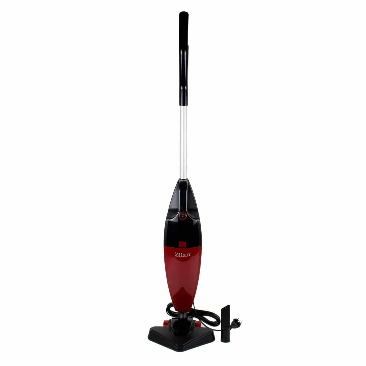 Aspirator vertical 800W fara sac cu recipient 2L si talpa rotativa triunghiulara, rosu