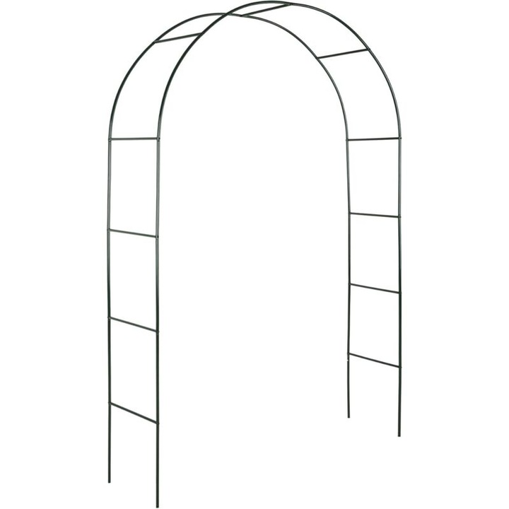 Arc de gradina, suport pentru plante cataratoare, 240x140x37cm, negru