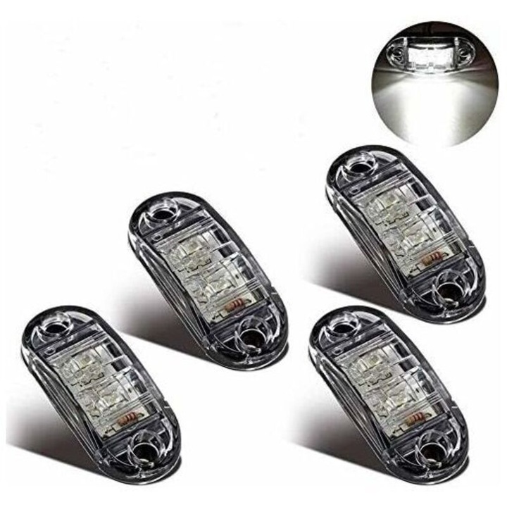 Lampi LED de semnalizare laterale, set de 4 bucati, 12V/24V, impermeabile, 6.58x2.79x1.78cm