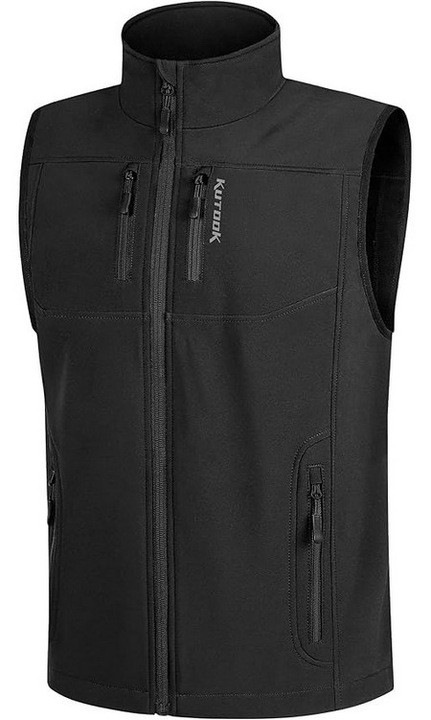 Vesta neagra, usoara, captusita, respirabila, cu buzunare laterale, XL