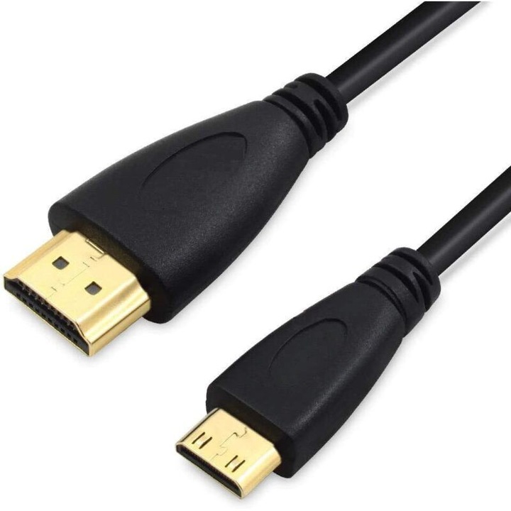 Cablu Mini HDMI la HDMI, 3m, negru, aurit, inalta viteza