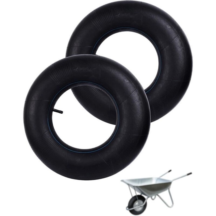 Set 2 tuburi interioare 4.80/4.00-8 pentru carucior de gradina, tip TR13, cauciuc, 15.5 inch