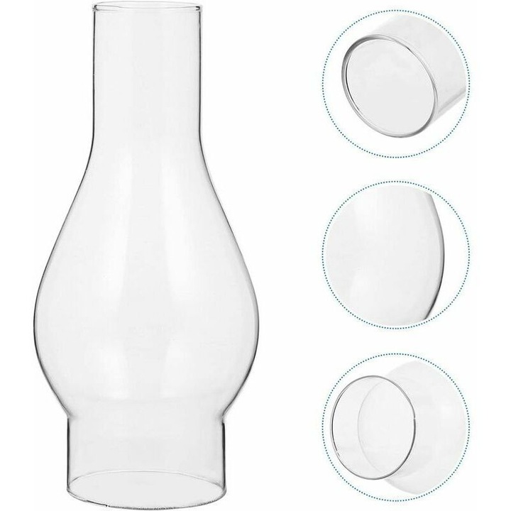 Abajur din sticla rezistent la temperaturi ridicate pentru lampa cu ulei, dimensiune 5x7.3x10cm