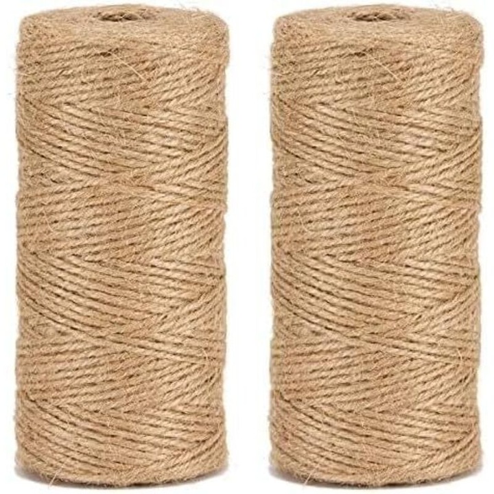 Természetes juta zsinór, 1.5mm, 100m, 2 darabos szett