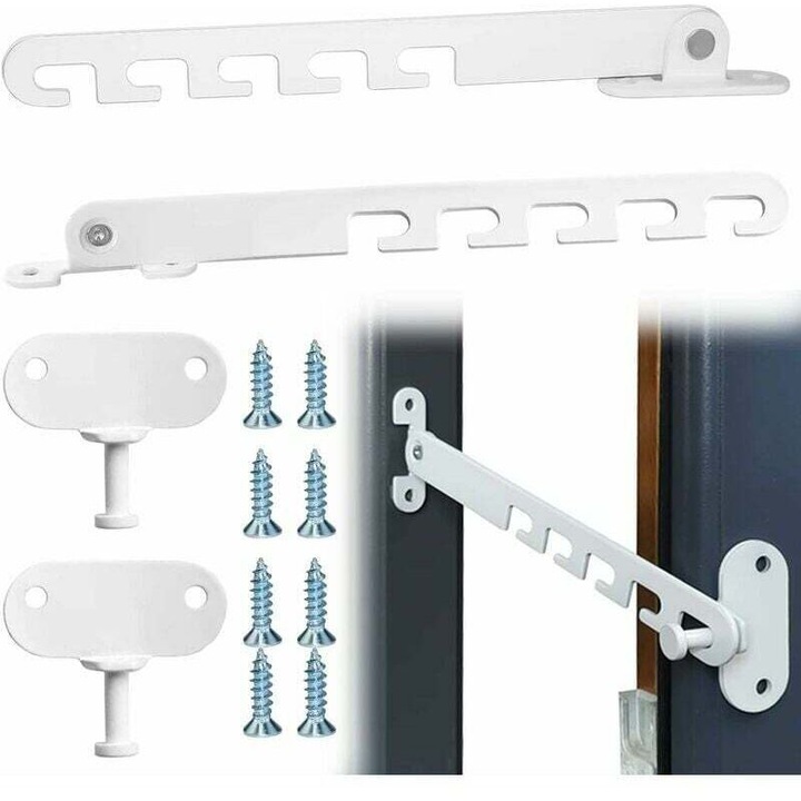 Restrictionare feronerie feronerie pentru feronerie cu suruburi, set de 2, otel inoxidabil, latime ajustabila 5 dimensiuni