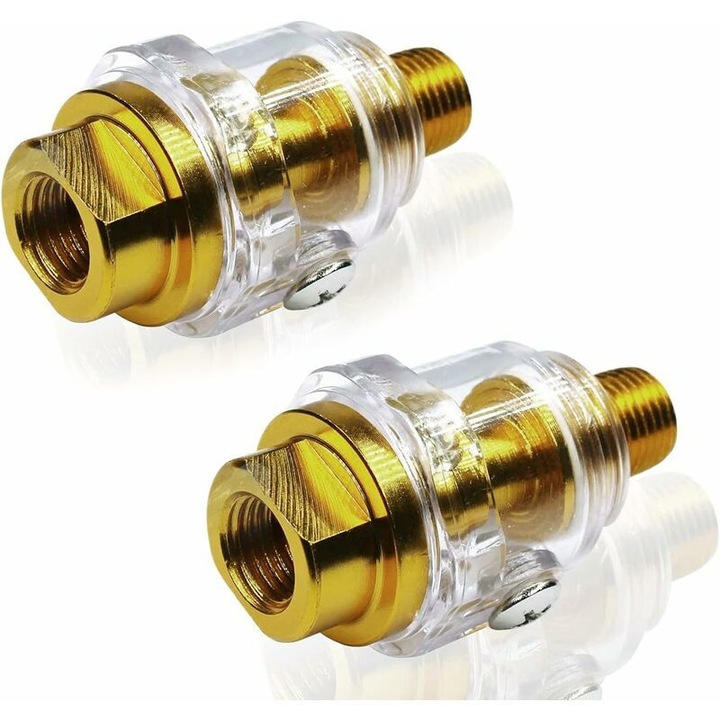 Set de lubrifiere automata pentru unelte pneumatice, 2 bucati, aurie, 1/4"