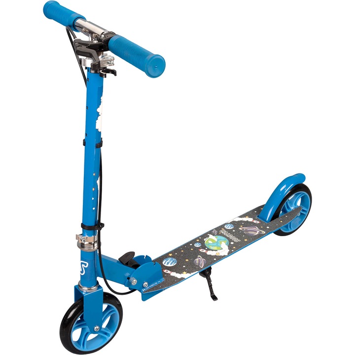 Trotineta Pliabila Action One Planets, frana mana, inaltime ajustabila, roti 140 mm, albastru