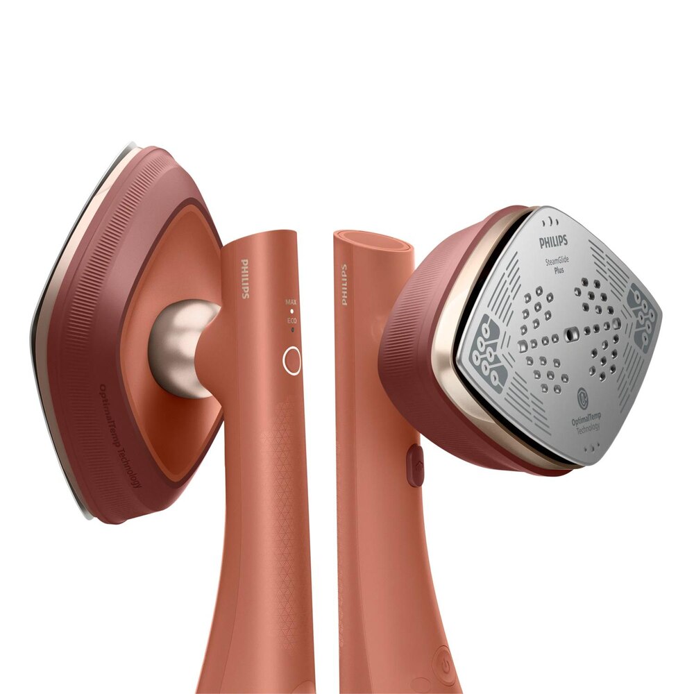 Fier de calcat Philips GC213/50, Talpa SteamGlide Plus, 1800 W, Debit de abur 45 g/min, Jet de abur 90 g/min, Mod ECO, Rezervor 0.2 l Maro
