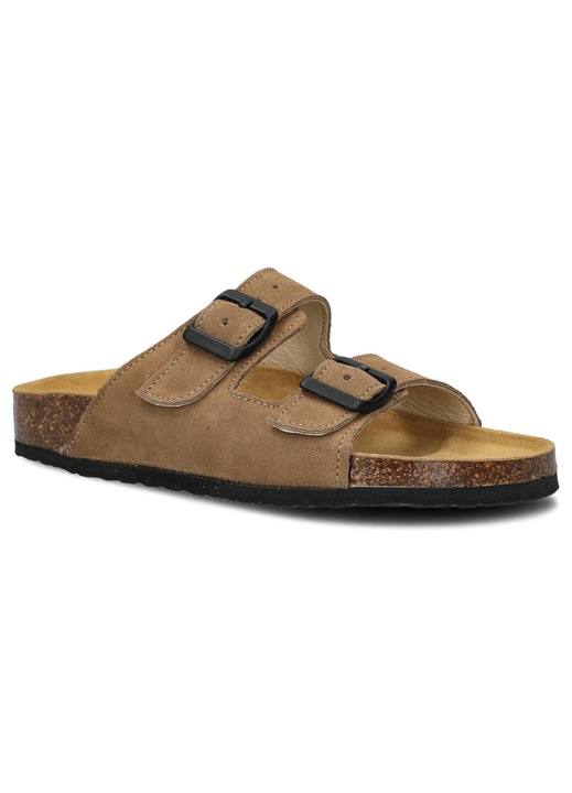 Slapi barbati, Nagaba, Modelul 017, Piele naturala, Bej, Bej