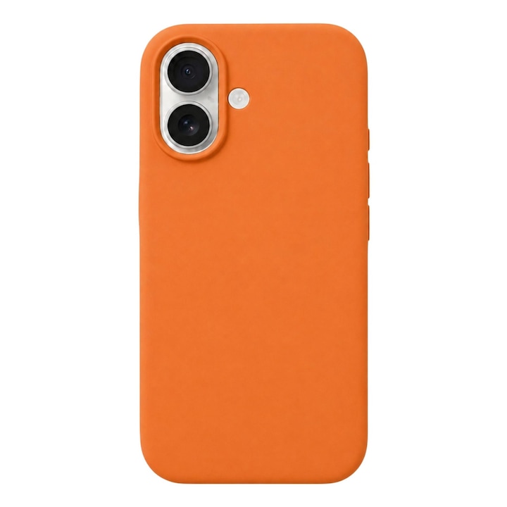 Husa de Protectie Telefon, Flippy, Compatibila cu iPhone 16, Silicon Premium Antisoc, Anti-Zgirieturi, MagSafe, Acces Camera Control, Protectie 360, Interior Microfibra, Portocaliu