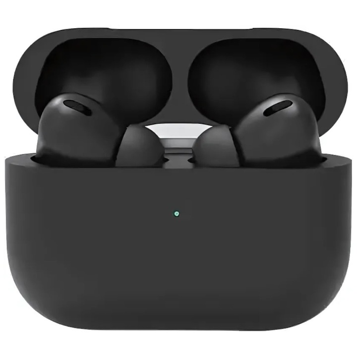Casti wireless Air Pro 3 Macvi®, compatibile Android/iPhone, HD audio/ voce, dual HD true stereo, performanta, confort, cutie de incarcare portabila, autonomie 24 h, control tactil inteligent, Negru