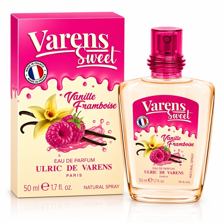 Apa de parfum pentru femei Ulric de Varens Sweet Vanille Framboise, EDP 50 ml