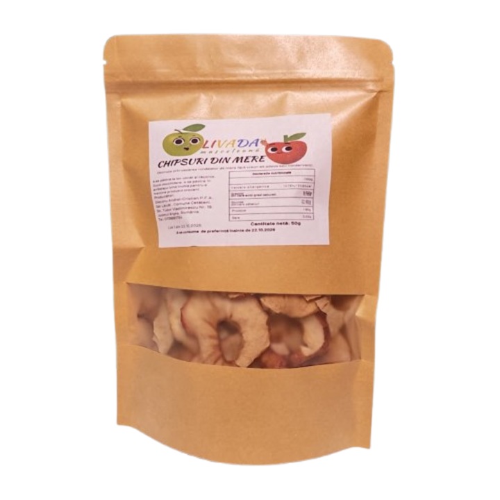 Chipsuri din mere, naturale 100%, 50g