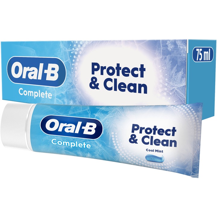Паста за зъби Oral-B Complete Protect & Clean, С антибактериален цинк и дълготрайна технология за свежест, 75 мл