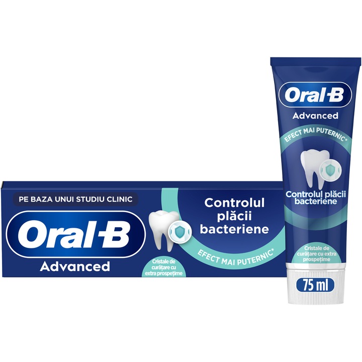 Паста за зъби Oral-B Advanced Plaque Control с почистващи кристали, Аромат на мента, 75 мл