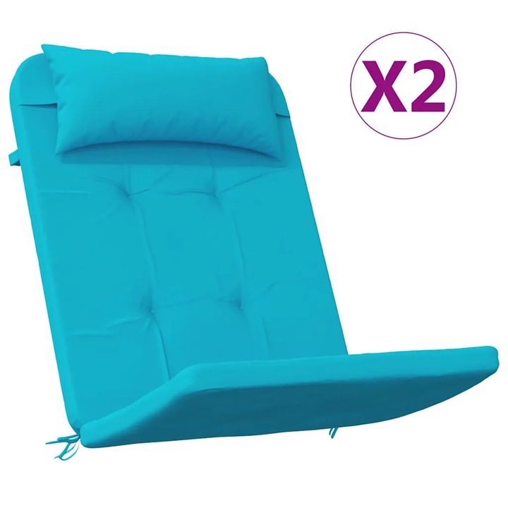 vidaXL Székpárnák Egyszínű 2 pcs Türkiz 58 x 77 x 4, 5 cm Oxford Szövet 361851