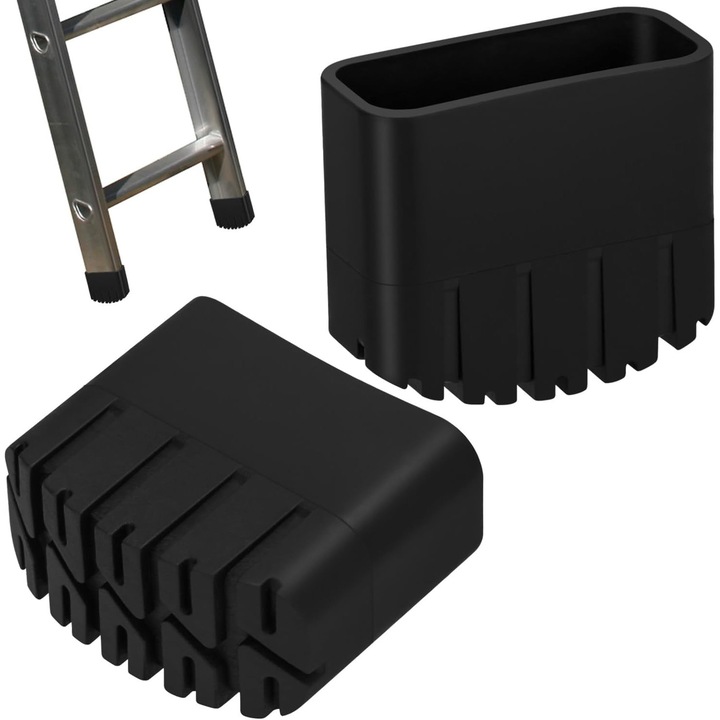 Capace pentru picioare de scara plianta, picioare de scara plianta din aluminiu, capace pentru picioare de scara plianta din aluminiu pentru scari drepte - rezistente la temperaturi ridicate si uzura (2 bucati, 20 * 50 mm)