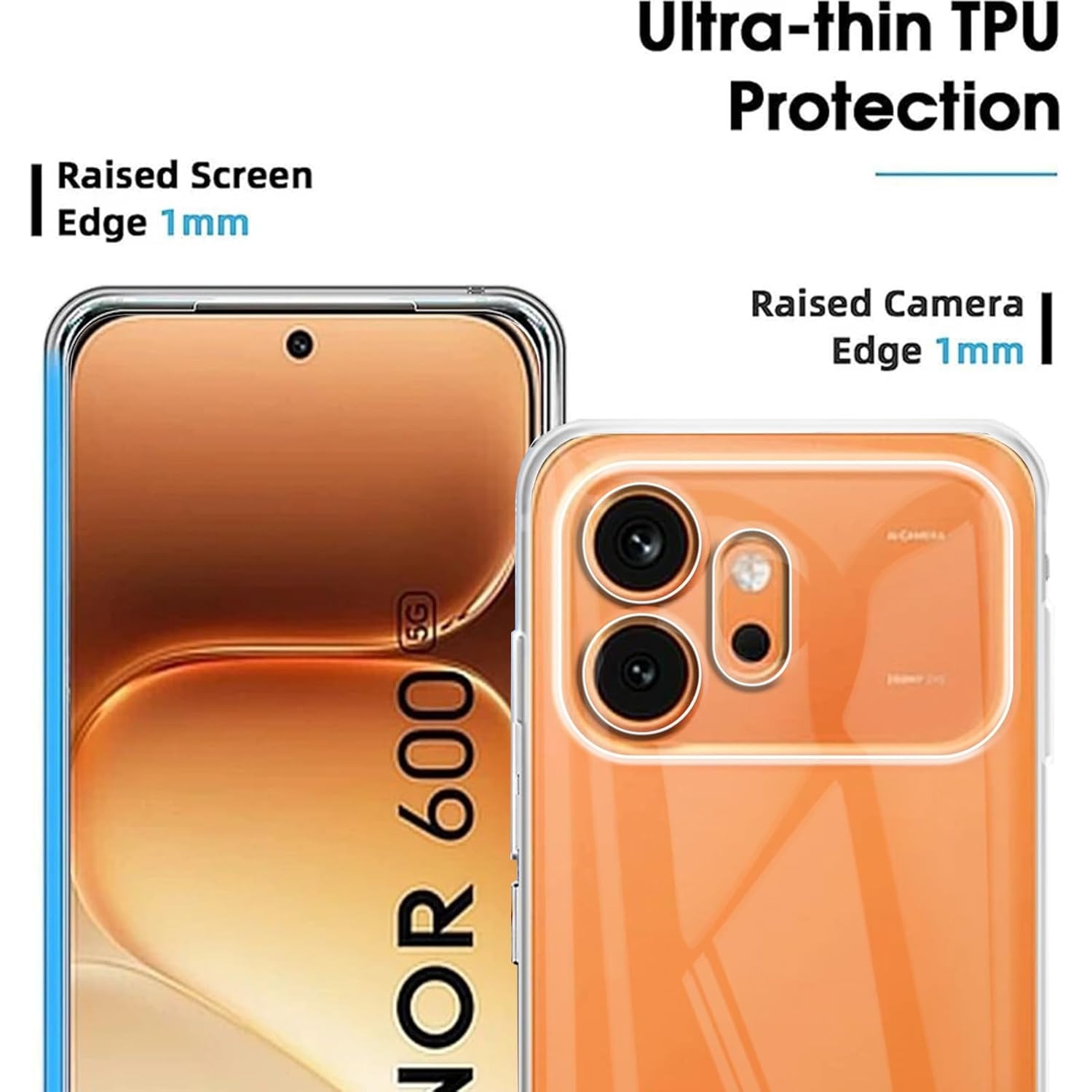 Husa pentru Honor 600, Anti-Shock 1.5mm, cu protectie lentile, transparenta