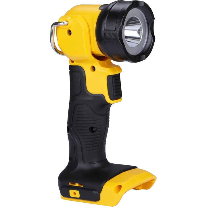 DeWALT DCL040 akkus LED munkalámpa (zseblámpa), 18 V XR, fényáram 110 lm, akár 12 órás üzemidő 5 Ah-s akkumulátorral, IP54 szabvány, forgófej, övcsipesz, töltő/akkumulátor nem tartozék