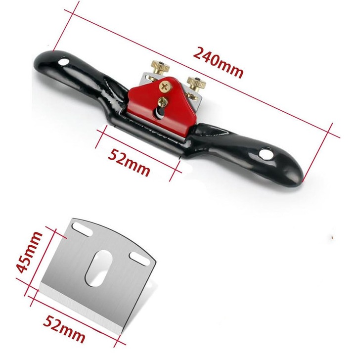 Set de rindea manuala profesionala pentru lemn, format din 5 piese, instrument reglabil pentru prelucrarea lemnului cu 4 lame de schimb, potrivit pentru sculptori in lemn si unelte pentru prelucrarea lemnului