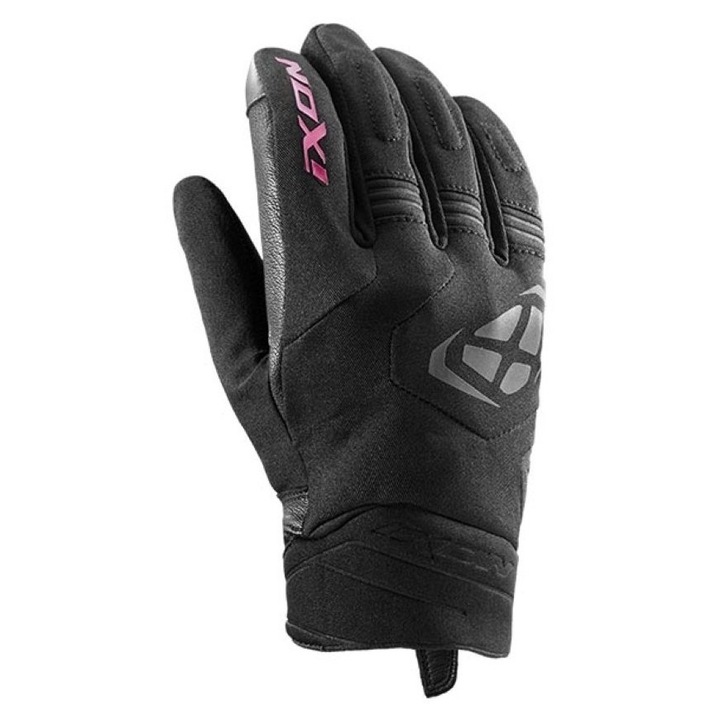 Manusi femei Roadster Mid-season textil/piele Ixon model MIG 2 WP LS culoare: negru/fuchsia (roz) - degete tactile - waterproof - Negru/fuchsia (roz), S (7/8)